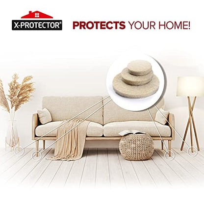 Felt Furniture Pads X-PROTECTOR 235 PCS Premium Furniture Pads - Felt Pads Furniture Feet Best Wood Floor Protectors - Protect Your Hardwood & Laminate Flooring! - size: 235 PCS Beige, Round & Square