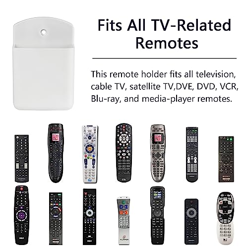 4 Pcs Remote Control Holde Wall Mount, TV Controller Holder, Self Adhesive Remote Holder, Wall Pen Holder Storage Accessories for Home Office School (White) - color: White&4Pcs