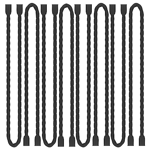 8Pcs 12-inch Silicone Cable Ties Reusable Steel-Core Silicone Twist Cable Tie Straps for Bundling and Organizing Colorful Bendable Holder Strap for Indoor and Out All Purpose, Black - color: Black, size: 12 Inch