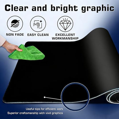Excel Cheat Sheet Desk Pad, Updated Shortcuts Mouse Pad (31.5"x11.8") | XL Gaming Desk Mat & Office Keyboard Shortcut | Non-Slip Stitched Edges, Spill-Proof Computer Gifts for Employee Appreciation