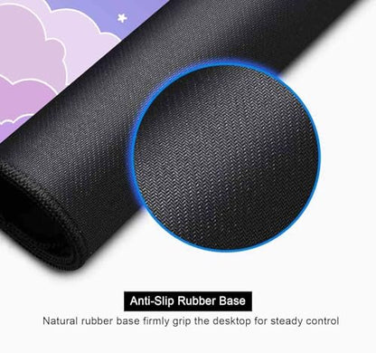 Cute Pastel Purple Desk Mat, Minimalist Large Gaming Mouse Pad Mousepad for Laplop, Kawaii Anime Desk Pad, Gradient Clouds Computer Pads, Aesthetic Stars Moon Deskpad, 31.5 X 11.8 Inch - color: Purple Clouds