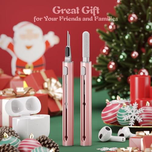 Hyashee Cleaner Kit for Airpods Pro 1 2 3 Multi-Function Cleaning Pen with Soft Brush Flocking Sponge for Bluetooth Earphones Case Cleaning Tools (Pink) - color: Pink