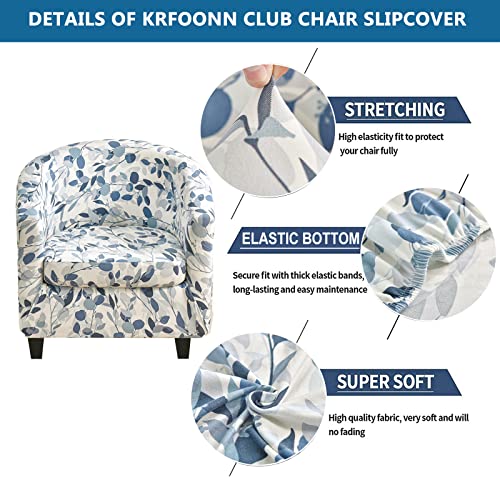 KRFOONN Club Chair Slipcover 2 Piece Stretch Printed Round Barrel Chair Covers Removable Tub Chair Slipcover with Elastic Bottom Chair Coverings Furniture Protector Cover for Living Room, A7 - color: Color A7