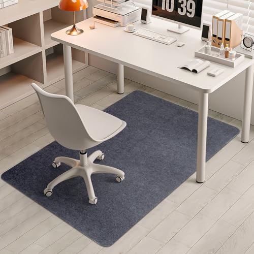 55"x35" Anti-Slip Computer Chair Mat for Hardwood Floors Dark Grey | Large Computer Gaming Chair Mat. for Office Home Gym. for Wood and Tile Floor. Easy Clean. Floor Protection Office Rug.