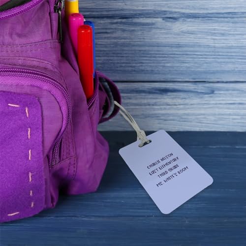 Personalized Geometric Luggage Tag / 2.75" x 4" Custom Abstract Bag Tag/Double Sided Durable Plastic Luggage Tag with Plastic Strap/Made in The USA - style: Squiggly