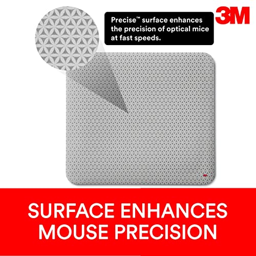 3M Precise Mouse Pad Enhances the Precision of Optical Mice at Fast Speeds, Easy to Clean, Stays in Place, 9 in x 8 in (MP114-BSD1) (Pack of 6) - size: 8L x 9W inches (Pack of 6)