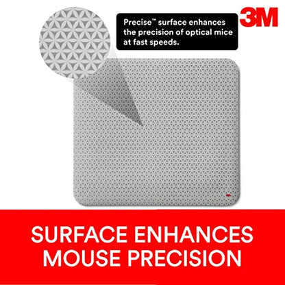 3M Precise Mouse Pad Enhances the Precision of Optical Mice at Fast Speeds, Easy to Clean, Stays in Place, 9 in x 8 in (MP114-BSD1) (Pack of 6) - size: 8L x 9W inches (Pack of 6)