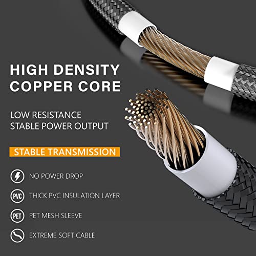 EZDIY-FAB PSU Cable Extension Sleeved Custom Mod GPU PC Power Supply Soft Nylon Braided with Comb Kit 24PIN/8PIN to 6+2Pin/ 8PIN to 4+4PIN-30CM - Black - color: Black