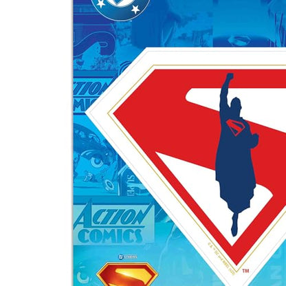 DC Comics Superman Shield Adhesive Vinyl Decal - Bold Superman Logo Sticker for Vehicle Windows or Bumpers - color: Red/Blue