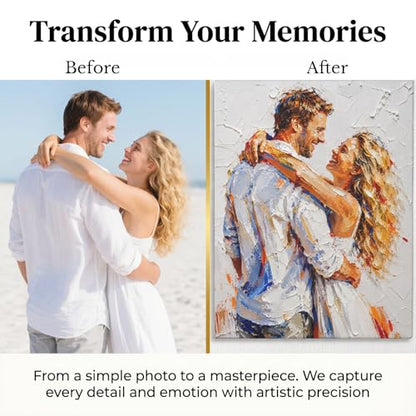 ENQU Custom Canvas Prints with Your Photos, Personalized Family Modern Impressionism Wall Art, Custom Portrait For Dad Mom Wife Husband, Father's Day, Birhtday Gifts, Photo Canvas Gifts - color: Style 7