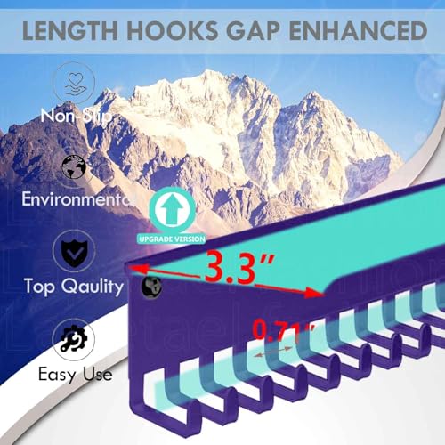 Non-Slip Trophy Shelf,Trophy and Medal Display Shelf, Medal Hanger Display For Wall with 16inchL,Shelves For Trophies medal display Upgraded Medal Holder display For gymanstics,race,soccer,swim - color: Purple, size: Non Slip-16 Inches Long 20 hooks