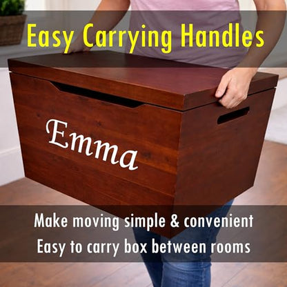 Personalized Engraved Mahogany Wooden Storage Chest - Fully Assembled - color: Mahogany-Engraved