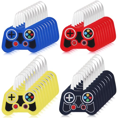 Silkfly 36 Pcs Video Game Party Favor Bags Non Woven Reusable Gaming Goodie Treat Gift Bags with Handles Gaming Party Favors Birthday Supplies Decorations - color: Multicolor