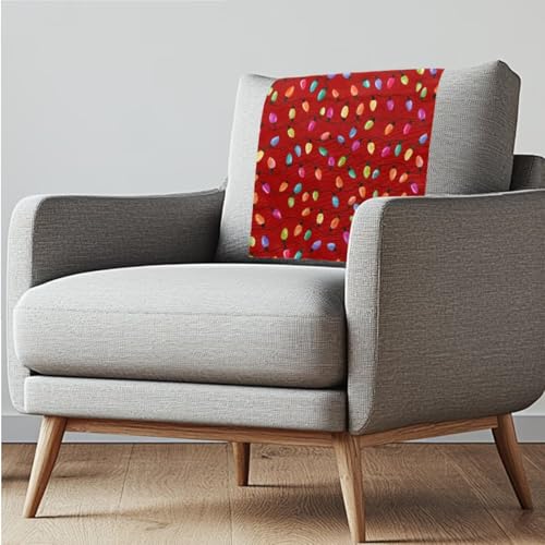 Christmas Lights Sofa Headrest Armrest Cover Set Recliner Headrest Covers Washable Couch Chair Protector Non Slip for Living Room Quick Dry Breathable Sofa Chair Cover - color: Christmas Lights
