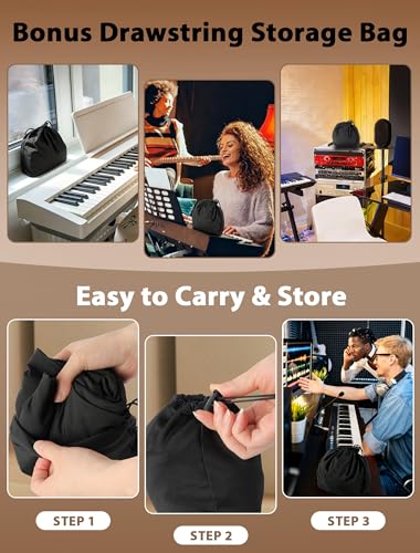 61 Keys Piano Keyboard Dust Cover, Stretchy Protective Keyboard Cover with Elastic Cord Locking Clasp, Universal Fit for All 61 Keys Digital Electronic Pianos, Must Have Piano Accessories - size: 61 Keys