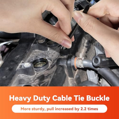 Nylon Universal Cable Tie Buckle,Patented Design V-Shaped Heavy Duty Zip Ties Clips,100 LBS with Pin & Button Fixion Tools,Automotive Plastic Rivet Mudguard Fasteners for Cars Daily Repair （120 Pack ）