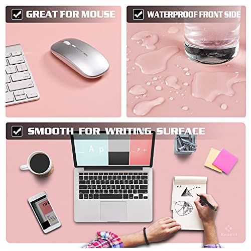 K KNODEL Non-Slip Desk Mat, Desk Pad, Desk Blotter, Desktop Mat for Desk, Large Desk Protector, Office Computer and Laptop Mat for Desk (31.5"x15.7", Pink) - color: Pink, size: 31.5"x15.7"
