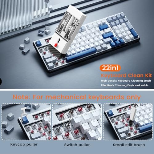 Keyboard Cleaning Kit Laptop Cleaner, 22-in-1 Computer Screen Cleaning Brush Tool, Multi-Function PC Accessories Electronic Cleaner Kit Spray for iPad iPhone MacBook Earbud Camera Monitor