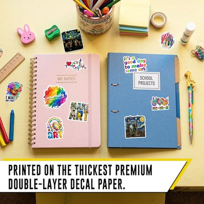 Art Stickers 12pcs for Students Artists, Waterproof Artist Stickers, Art Theme Stickers for Laptop Water Bottle - color: Art