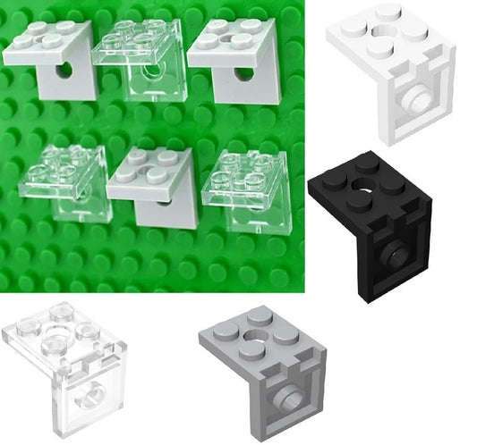 Display Stand for Mini Figure, 100 Piece Classic Gray Bracket Plate Bulk, Compatible with Lego Parts and Pieces - color: Gray