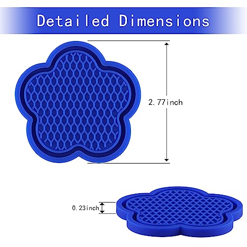 GaRhomxy Car Cup Holder Coaster, Universal Non-Slip Recessed Flower Shaped Cup Holders, Cute Car Accessories Interior for Women and Man Interior Sets 4 Pack (Blue) - color: Blue