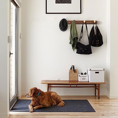 Wall Mounted Coat Rack, Entryway Hanging Rack, Metal Wood Coat Rail with 4 Rustic Hooks for Scarf, Bag, Towel, Key, Cup, Hat - Walnut Gold Matt - size: 4 Hooks - Round Shape