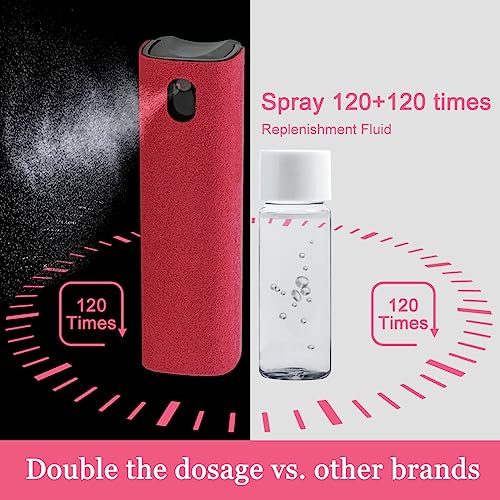 Screen Cleaner Touchscreen Mist Spray, walrfid Cleaning Kit for Electronic Smart Phone TV, Laptop, Tablet, PC, Computer Monitor Flat LCD, Eyeglasses, Compatible with iPhone iPad MacBook Pro (Red) - color: Red