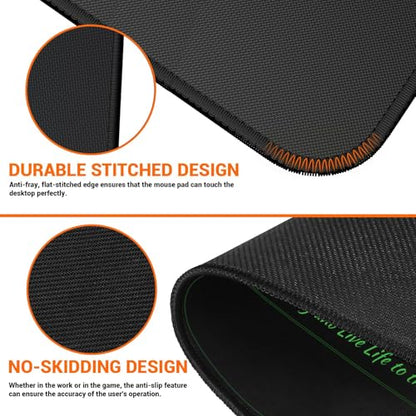 ProbTis Excel Cheat Sheet Desk Pad, Upgraded Pro Version, Excel Shortcuts Mousepad Stitched Edges, Non-Slip Base Keyboard Mats, XXL Giant Mouse Pads for Desk, 35.4”x15.7”, Back to School - color: Excel Pro Version