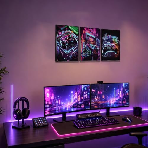 Yolbcdr Gaming Posters Video Game Wall Art Prints Set of 3 Game Room Decor Gaming Sign Painting Playroom Pictures Gamer Wall Decor for Boy Teen Bedroom 12x16in Unframed - color: Game-01, size: 12"x16" Poster