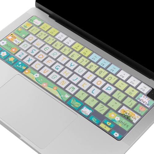 Cute Silicone Keyboard Cover for 2021-2024 MacBook Air 13.6" 15" A2941 A3114 A2681 A3113, MacBook Pro 14" 16" A2442 A2779 A2918 A2992 A2485 A2780 A2991 A3112 A3401 A3406 M4 M3 M2 M1 Max, Cute Flowers - color: Cute Flowers