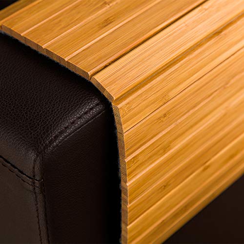 GEHE Sofa Arm Tray Table - Flexible/Foldable Couch Arm Table Perfect for Drink & Snacks Great Armrest Tray (16.5" L x 13.25" W x 0.35" H, Natural Bamboo) - color: Natural Bamboo