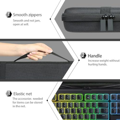 co2CREA Hard Case Replacement for Razer Cynosa Chroma/Cynosa V2 / Ornata V2 / Blackwidow V3 Pro/Blackwidow V3 / Huntsman Elite/Huntsman V2 Analog Gaming Keyboard - size: for Full Size Keyboard