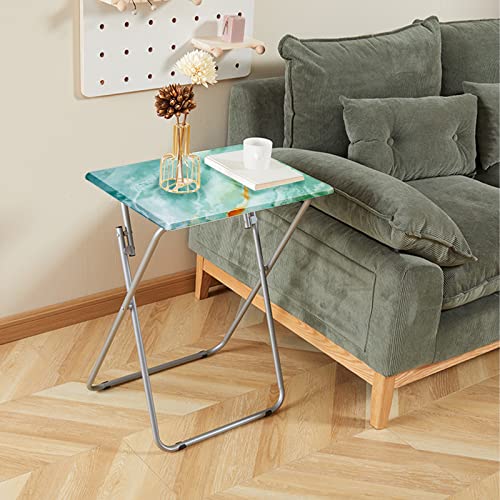 Garden 4 you Folding TV Tray Table TV Dinner Table with Sturdy MDF Top,Eating Trays for Living Room with No Assembly Required 15 x 18.9 x 26 in(Sea Blue,1PC) - color: Sea Blue, size: 1pc
