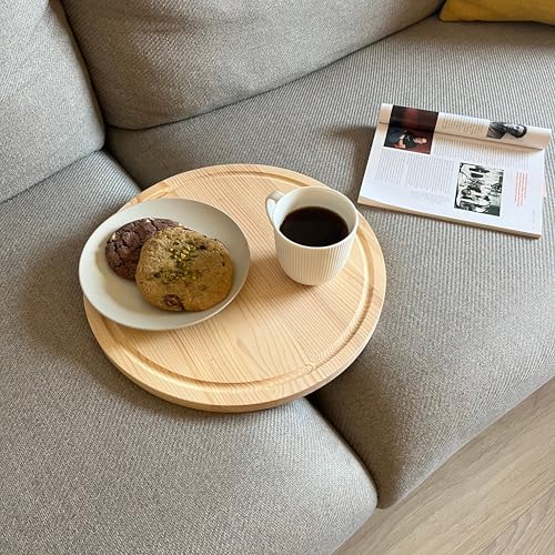 Sofa Tray – Wooden Foldable Sofa Tray Table for Seat Cushion, Perfect for Coffee & Remote Control, Solid Wood Sofa Tray Table, Solid Spruce Couch Table (Natural, Small 12") - color: Natural, size: Small 12"
