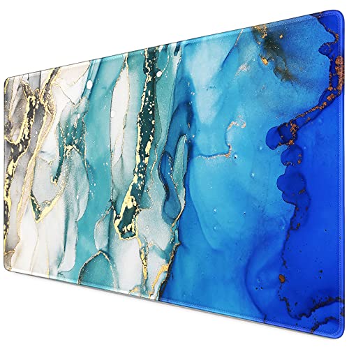 Canjoy Gaming Mouse Pad, Large Extended Mouse Pad Big Computer Mousepad for Home Office Gaming Work 31.5x15.7inch - color: Blue Green Marble