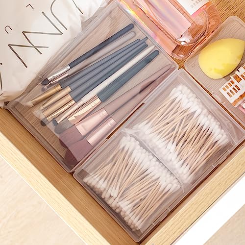 QUEFE 28 Pack Small Storage Containers Mixed Sizes Clear Plastic Boxes Craft Organizers Rectangular Bins with Lids for Small Items Bead Art Craft Jewelry Projects