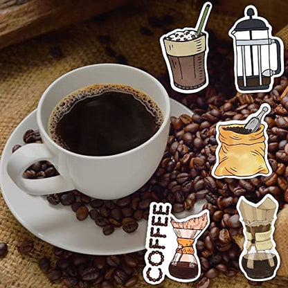 Coffee Stickers for Kindle Funny Coffee Stickers for Water Bottles Scrapbook Laptop Book Waterproof(50 Pcs) - style: Coffee Stickers