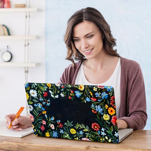 DINKY 11.6 13 13.3 14 15 15.6 inches Netbook Laptop Skin Sticker Reusable Protector Cover Case for Laptop Notebook Art Decorative, Blue and Red Flowers - color: Blue and Red Flowers