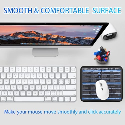 Programmer Cheat Sheet Mouse Pad, Git Docker Regex API Status Code Guide Desk Mat, Non-Slip Smooth Mousepad for Software Engineers Coders - color: Programmer & Coding