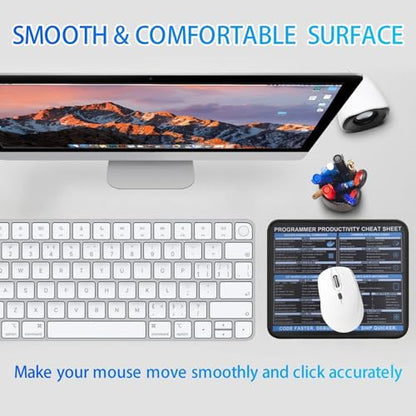 Programmer Cheat Sheet Mouse Pad, Git Docker Regex API Status Code Guide Desk Mat, Non-Slip Smooth Mousepad for Software Engineers Coders - color: Programmer & Coding