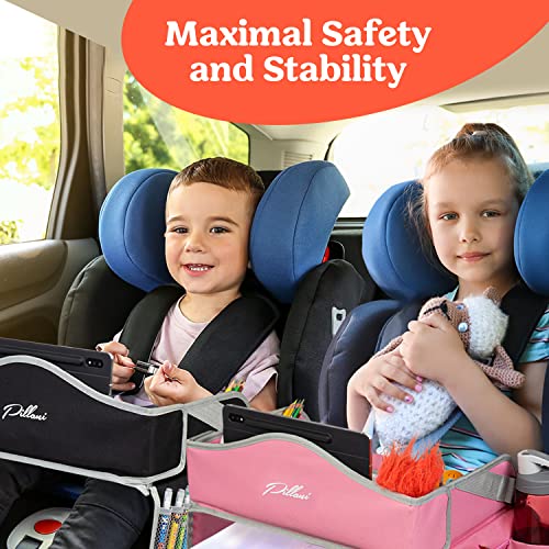 PILLANI Kids Travel Tray for Car - Toddler Car Activities, Car Seat Tray with Activity Sheets & Pens, Road Trip Essentials for Car & Airplane, Travel Lap Desk Accessories - Road Trip Activities Toys - color: Mermaid