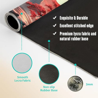 Extended Gaming Mouse Pad, Large Mouse Mat 3 mm Nature Rubber Base Mousepad with Stitched Edges, Non-Slip Desk Mat for Office Home Great Gift 31.5x11.8 Inch (Dark Canyon 2) - color: Dark Canyon 2