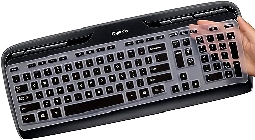 Keyboard Cover for Logitech MK320 K330 MK335 YR002/Y-R0009 Wireless Keyboard, Ultra Thin Silicone Keyboard Protector Skin Logitech MK320 K330 MK335 Accessories-Black - color: Black