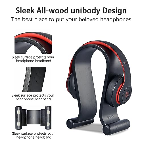 SAMDI Wood Headphone Stand Headset Stand Headphone Holder Universal Gaming Headset Holder - Oak Wood - color: Oak Wood