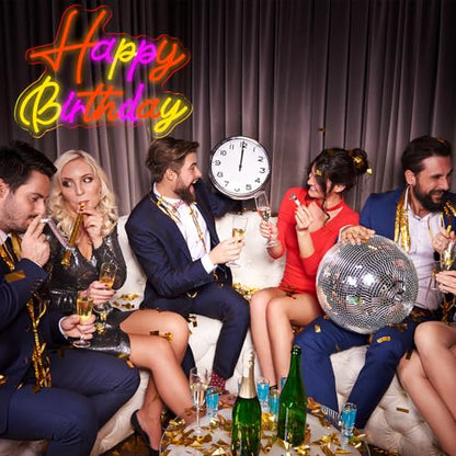 Happy Birthday Neon Signs for Wall Decor，Led Neon Light for Bedroom，Christmas Birthday Party decorations Gifts - style: Happy Birthday001