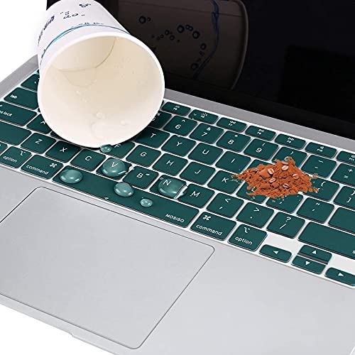 MOSISO Keyboard Cover Compatible with MacBook Air 13 inch 2022 2021 2020 Release A2337 M1 A2179 Retina Display with Touch ID Backlit Magic Keyboard, Waterproof Protective Silicone Skin, Deep Teal - color: Deep Teal