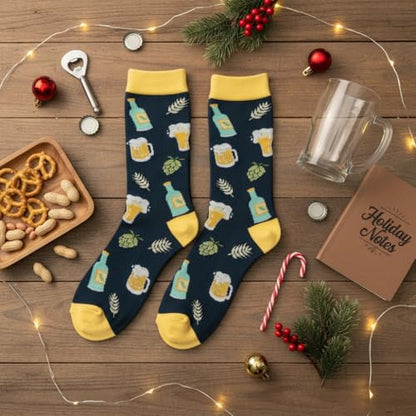 ZAGKOO Funny Socks for Men, Women - Stocking Stuffers for Men - color: Beer