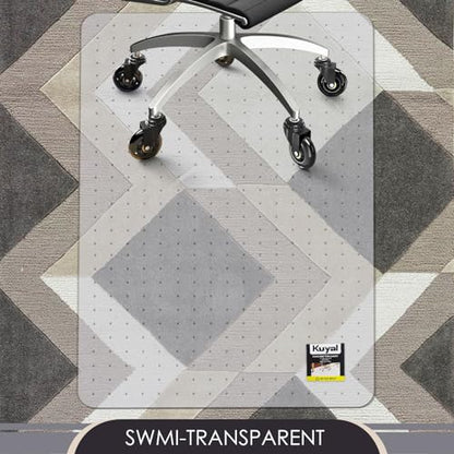 Kuyal Office Chair Mat for Carpet, 36x48 Clear Heavy Duty Computer Chair Mat, Under Desk Protector Carpeted Floors Mat, Easy Chair Movement,Ship Flat - size: 36" X 48"