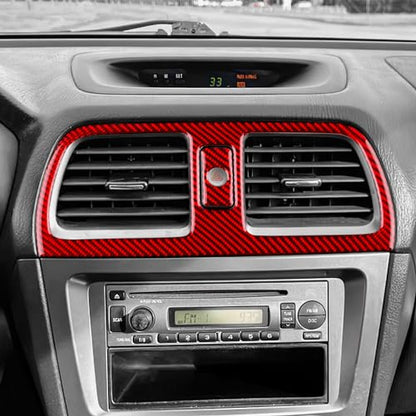 AIRSPEED for Subaru Impreza 2005 2006 2007 Center Air Vent Outlet Frame Cover Carbon Fiber Center Console Interior Trim Accessories, Red - color: Center Air Vent Red