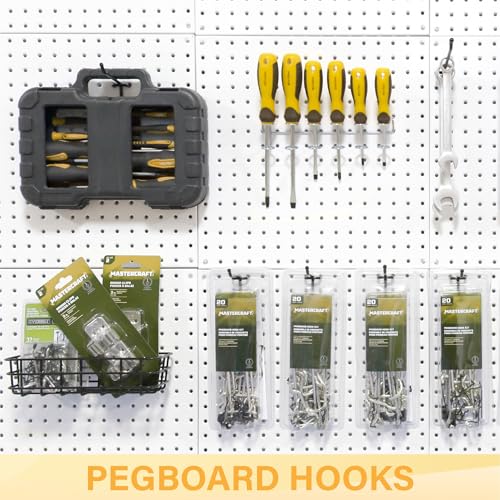 50PC 10" Pegboard Hooks for 1/4" Peg Board | Heavy Duty Black Metal Pegboard Hooks for Tools & Supplies, 30 lb Capacity Organizer Accessories for Garage, Store - size: 10 Inch
